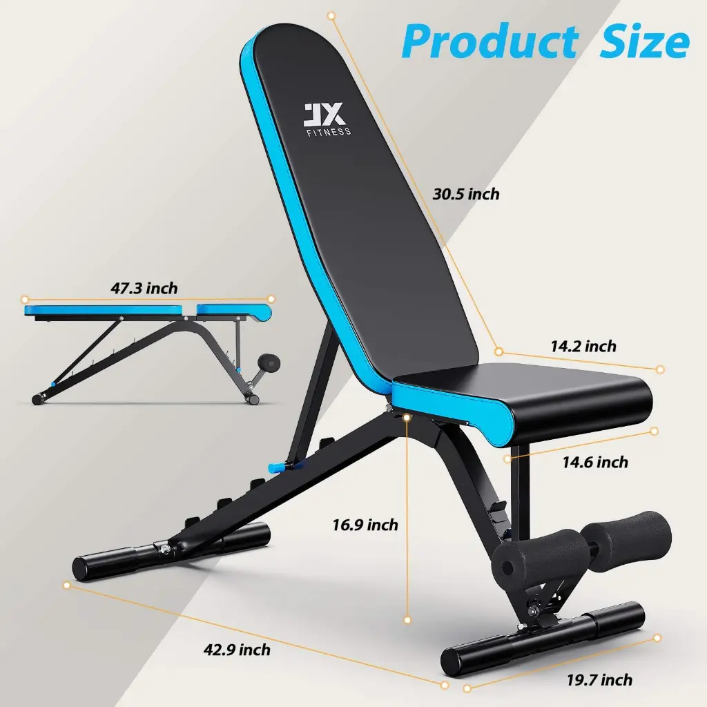 JX FITNESS Adjustable Weight Bench Incline Decline Flat Workout Bench 90 Degree Upright Home Training Sit up Gym Bench 7.webp